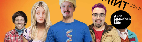 Fotomontage des Nerdquiz-Teams als die fünf Hauptcharaktere der us-amerikanischen Fernsehserie Big Bang Theory.